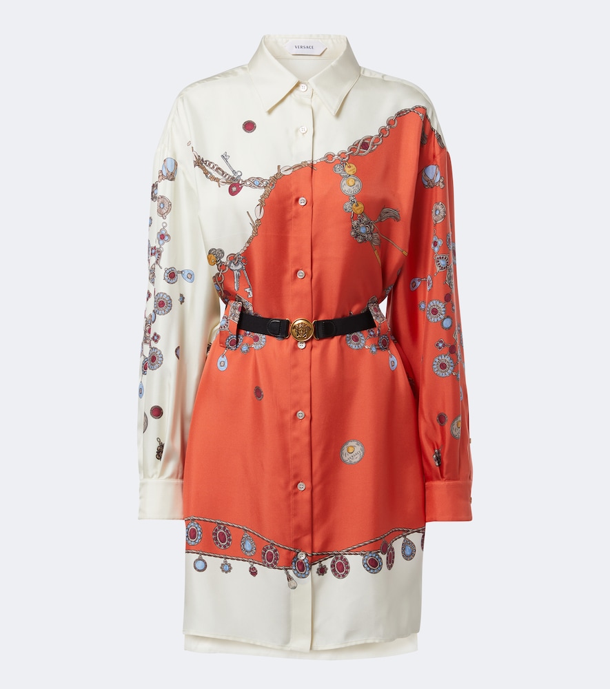 Versace Printed silk twill shirt dress