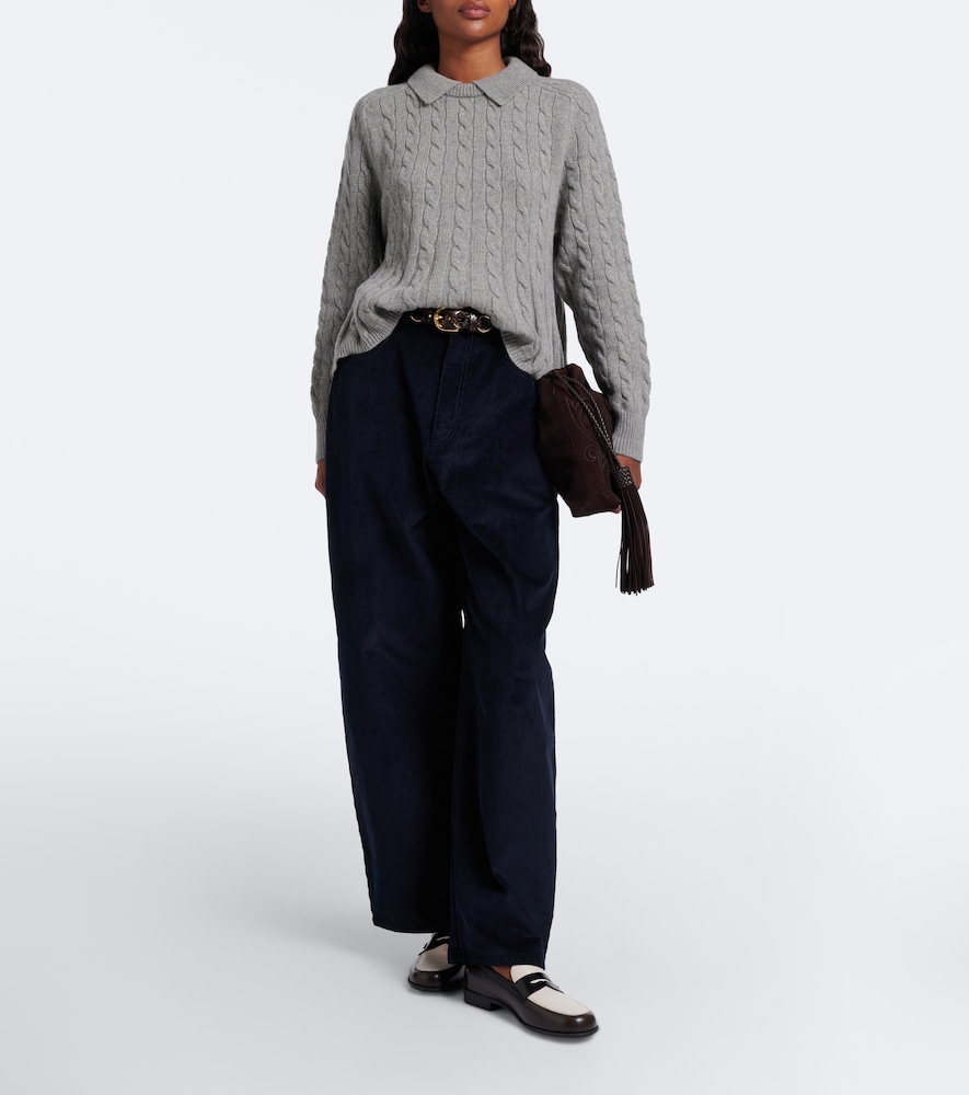 Polo Ralph Lauren Cable-Knit Wool And Cashmere Polo Sweater