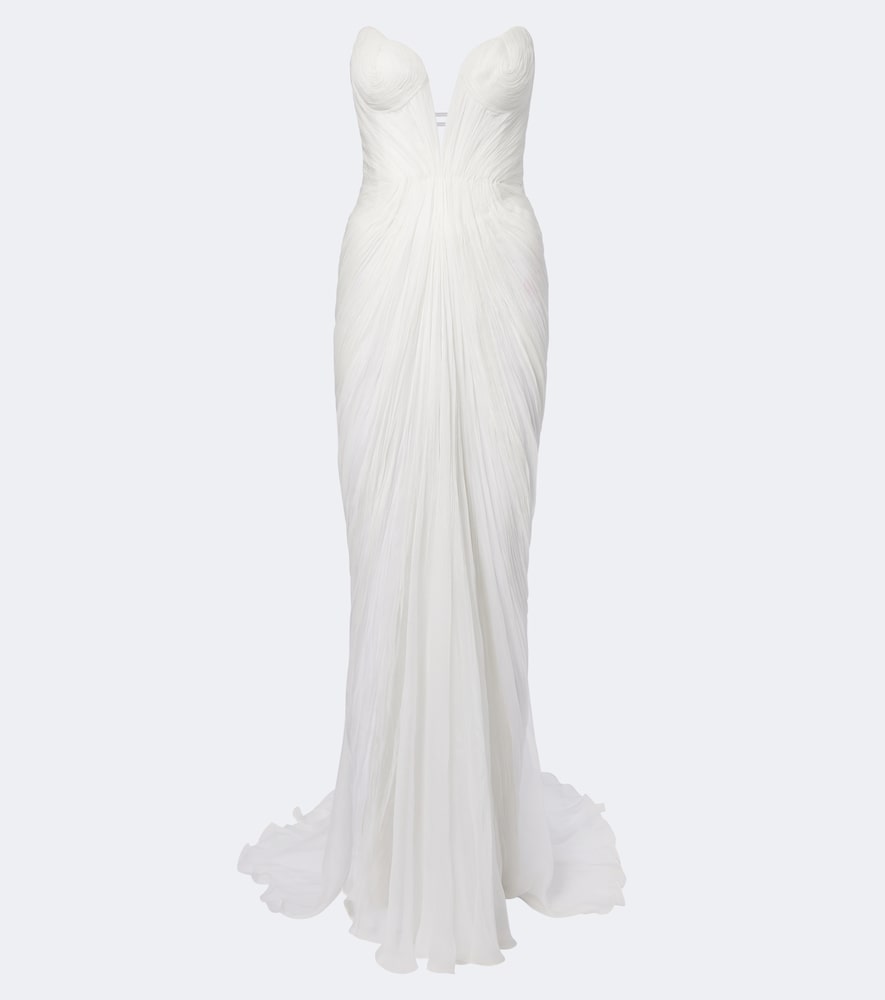 Maria Lucia Hohan Cecilia draped silk muslin bustier gown