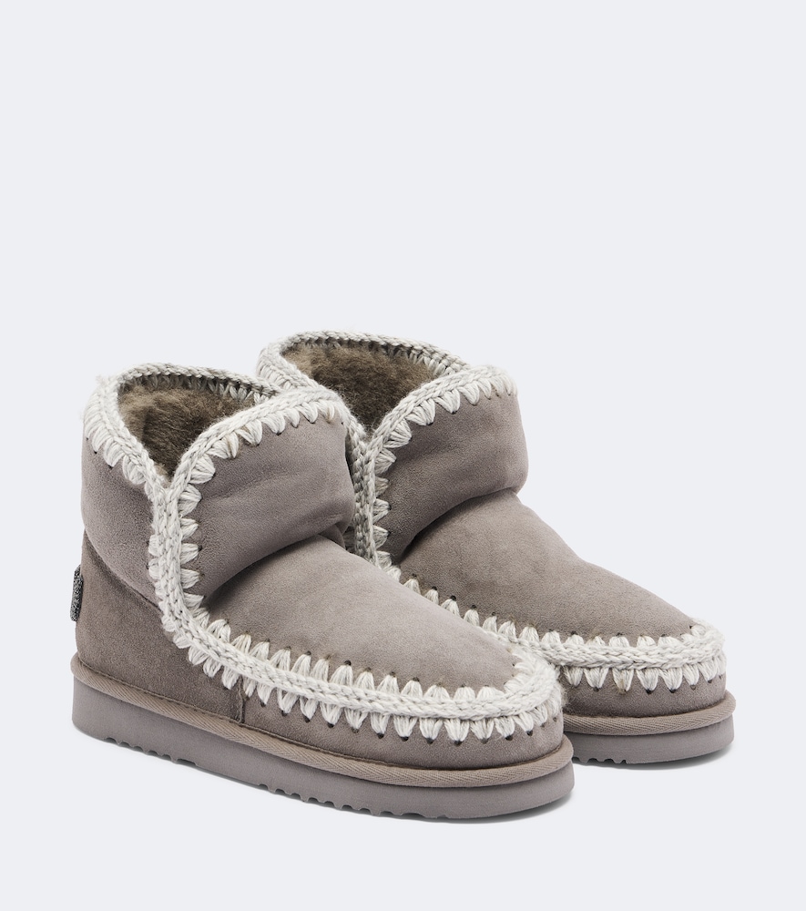Ankle Boots 18 aus Veloursleder mit Shearling