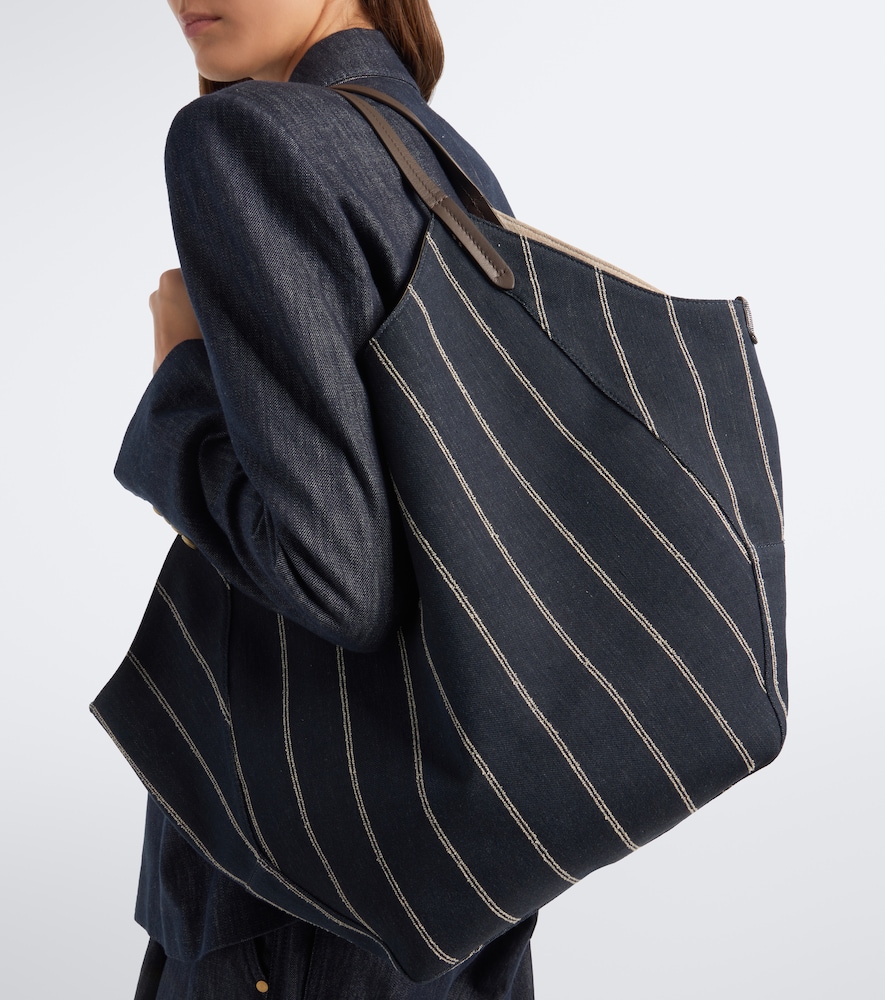 Monili Striped Canvas Tote Bag