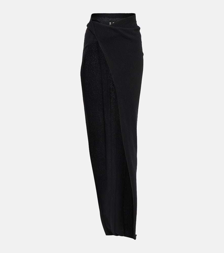 Rick Owens Asymmetric cashmere and wool maxi skirt