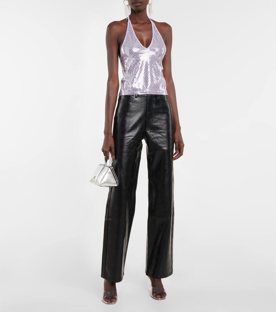 ROTATE BIRGER CHRISTENSEN ROTIE HIGH-RISE FAUX LEATHER PANTS