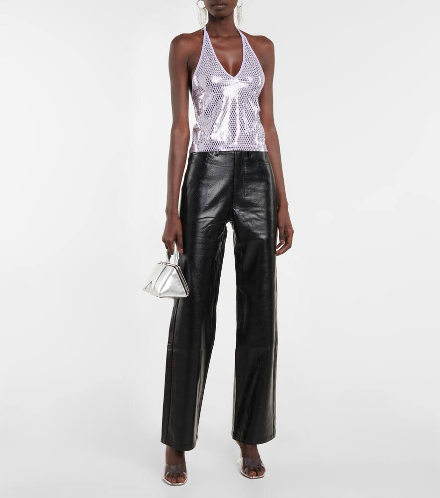 Shop Rotate Birger Christensen Rotie High-rise Faux Leather Pants In Black