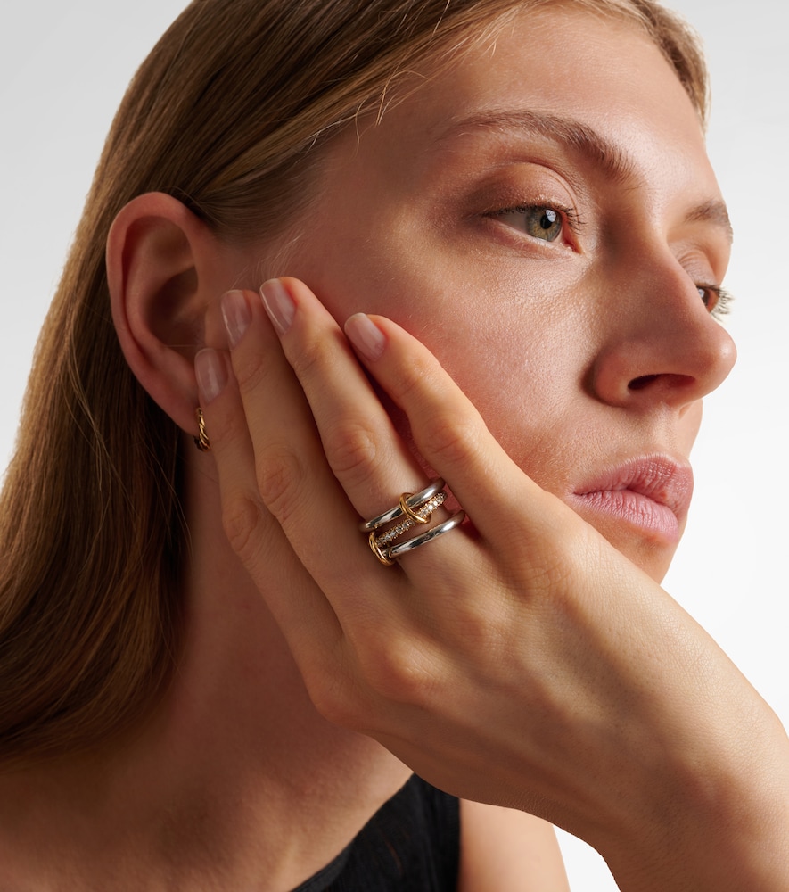  Spinelli Kilcollin Spinelli Kilcollin Libra Sterling Silver And 18kt Gold Ring With Diamonds 