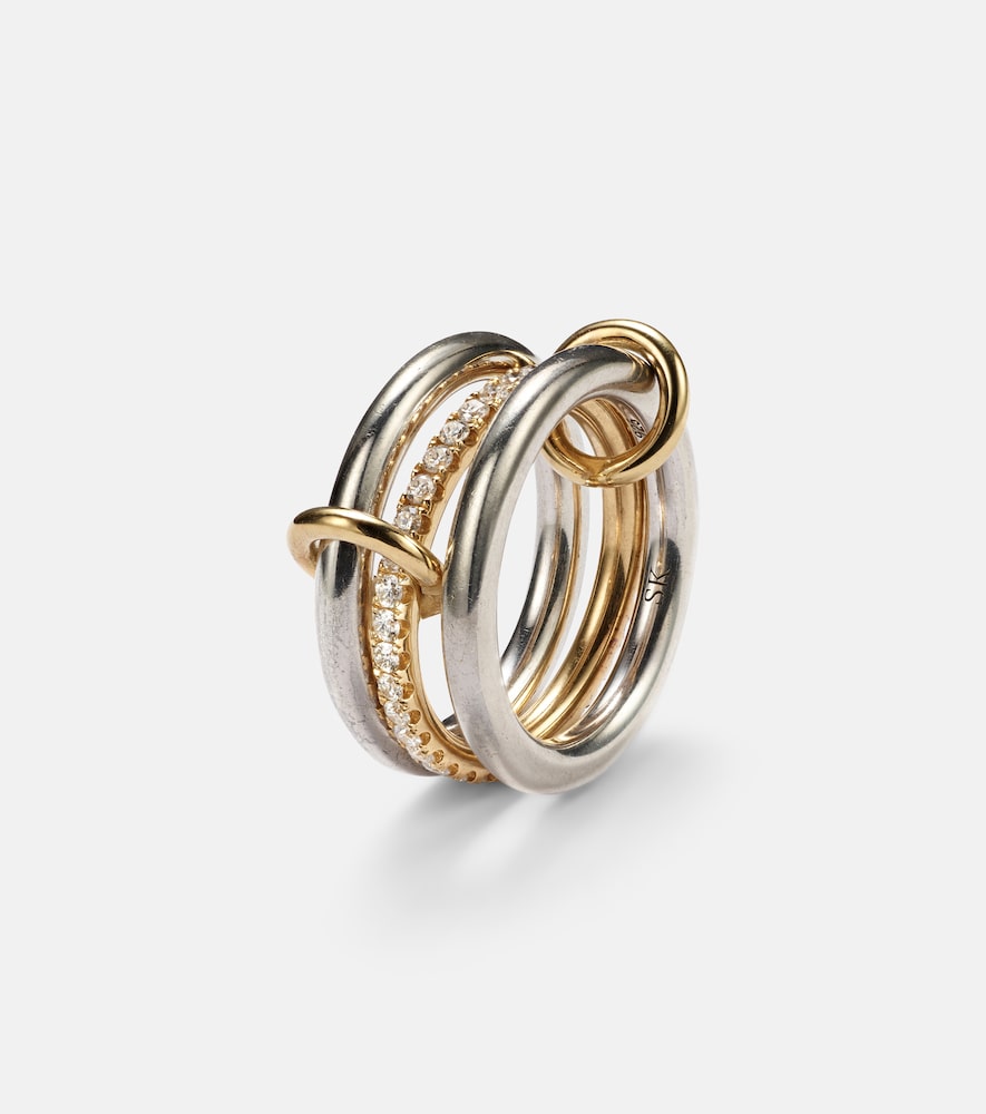  Spinelli Kilcollin Spinelli Kilcollin Libra Sterling Silver And 18kt Gold Ring With Diamonds 