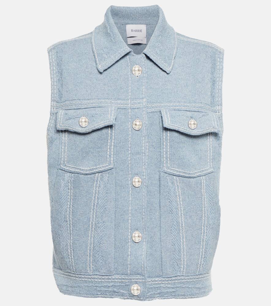 Barrie Blue Knitted Sleeveless Jacket