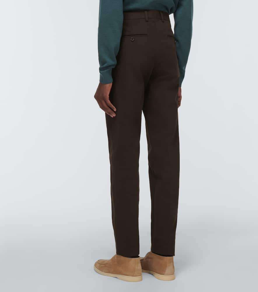 Shop Loro Piana Cotton Chinos In Ebony