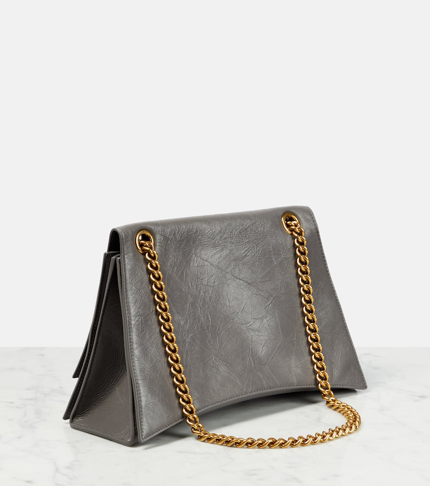 Balenciaga Medium Crush Shoulder Bag In Dark Grey