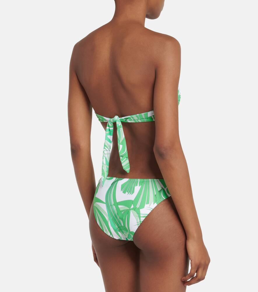 Melissa Odabash Martinique Printed Bandeau Bikini Top In Twirl Green