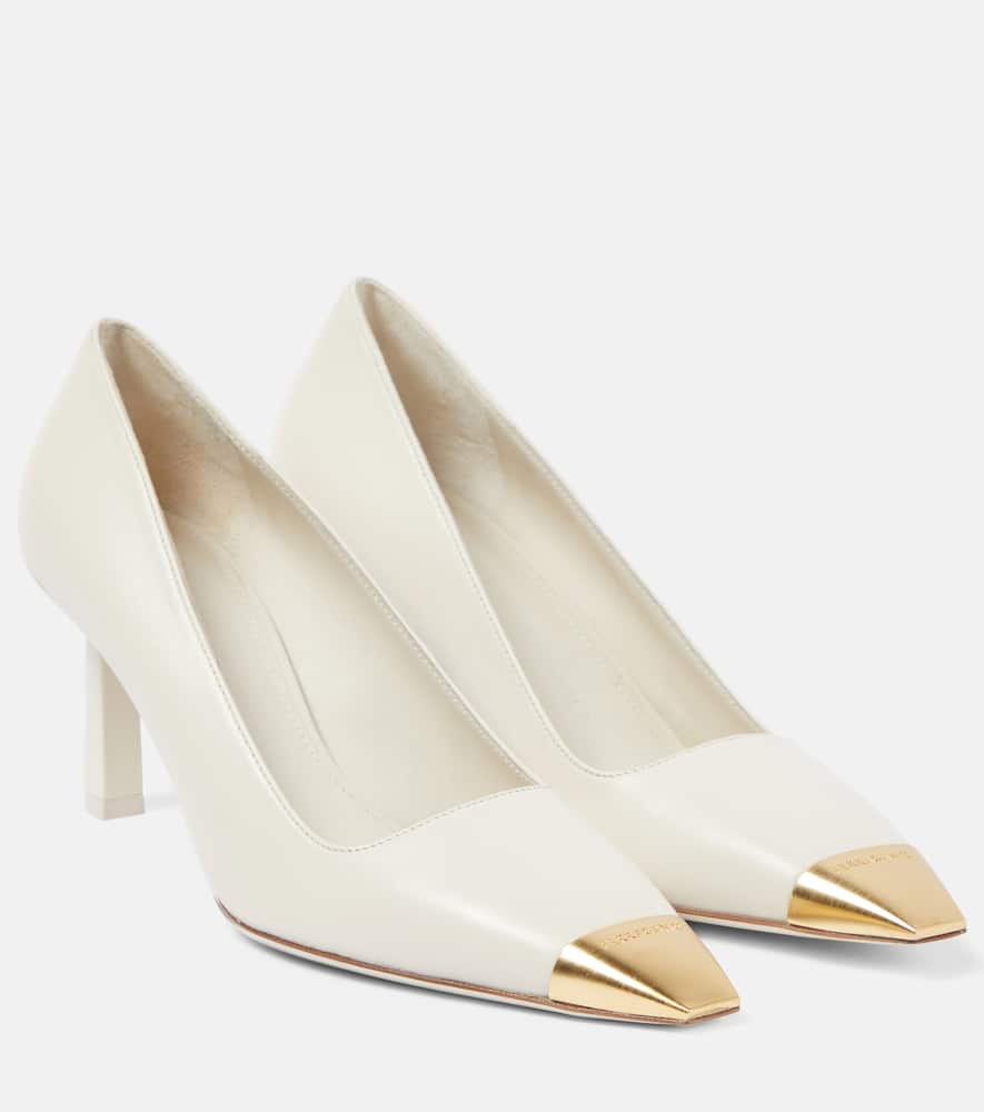 Ferragamo Leather Pumps In White