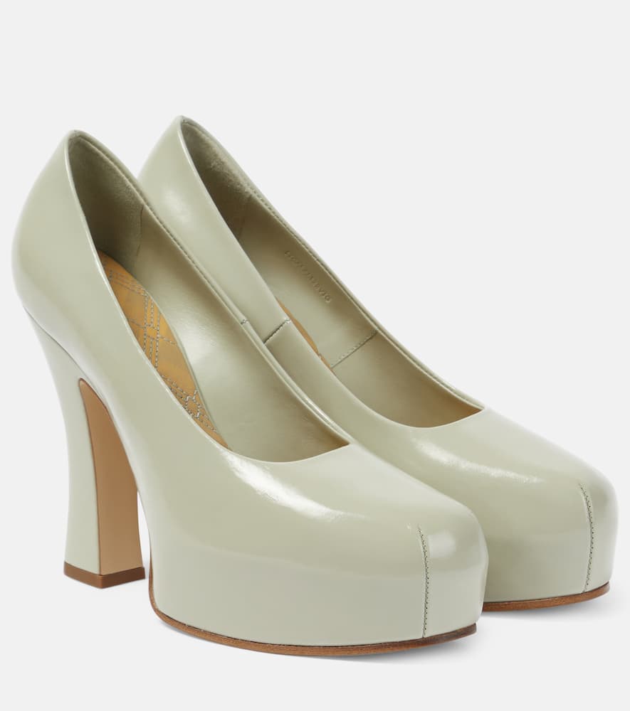 130 leather platform pumps