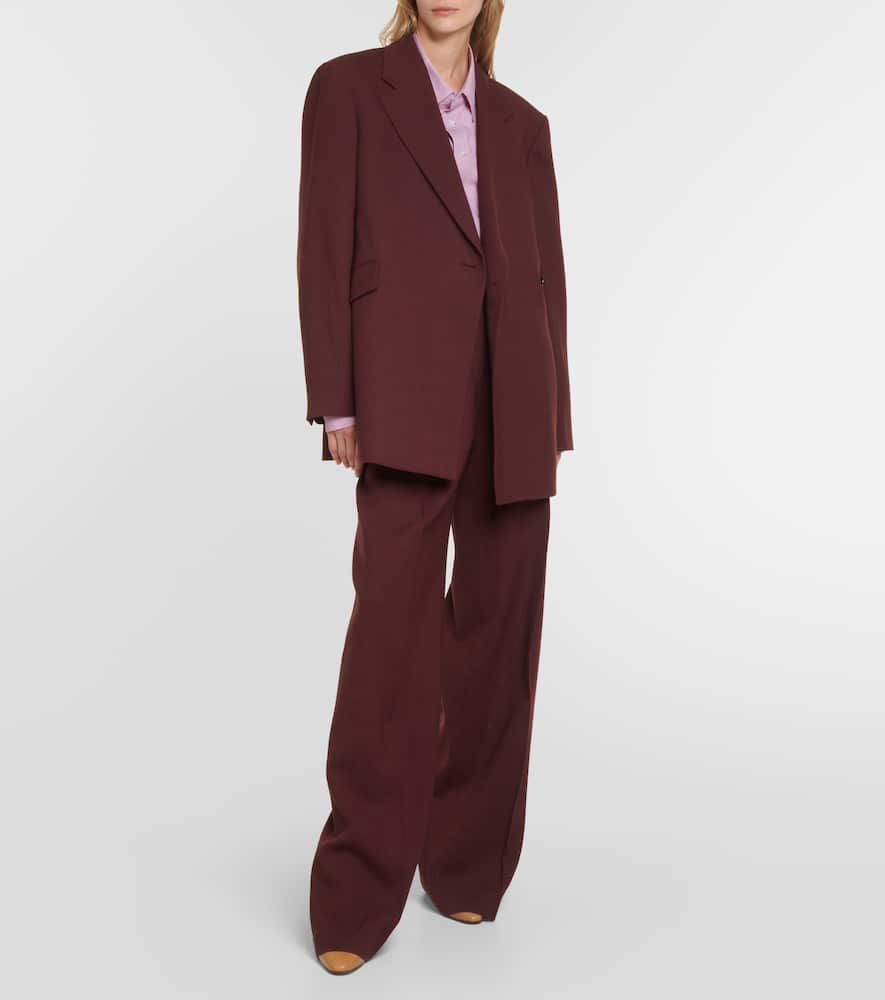 Shop The Row Azul Virgin Wool Blazer In Burgundy