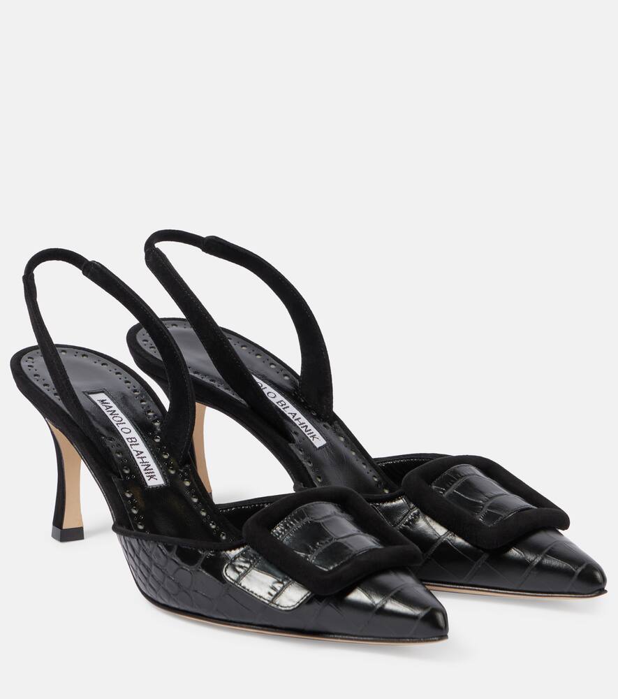MANOLO BLAHNIK MAYSLI LEATHER SLINGBACK PUMPS