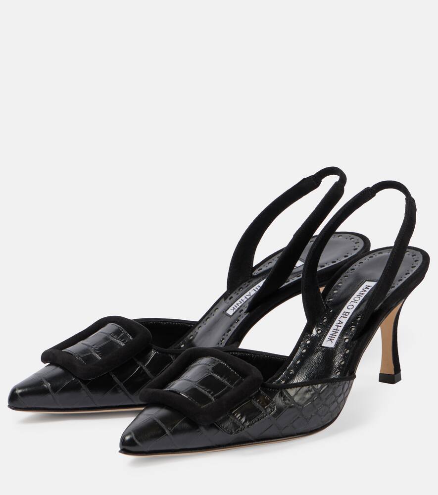 MANOLO BLAHNIK MAYSLI LEATHER SLINGBACK PUMPS