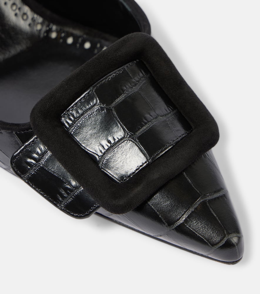 MANOLO BLAHNIK MAYSLI LEATHER SLINGBACK PUMPS