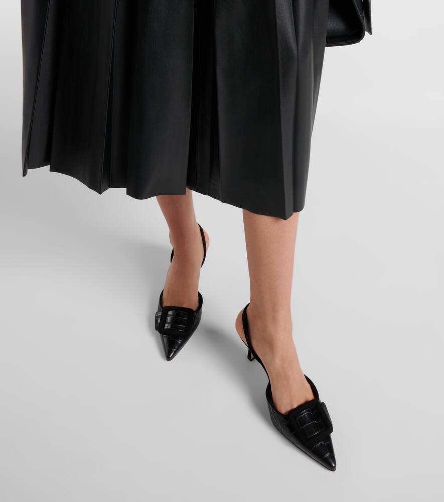 MANOLO BLAHNIK MAYSLI LEATHER SLINGBACK PUMPS