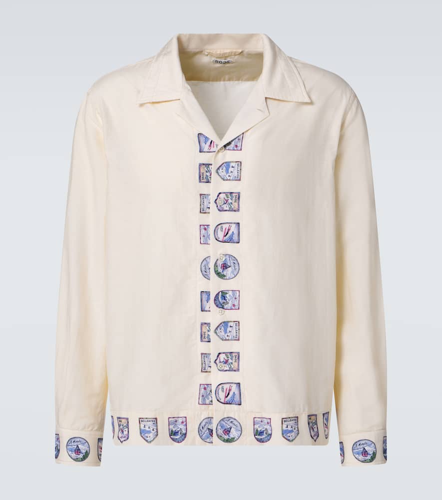 Bode Ski Season printed cotton and silk shirt