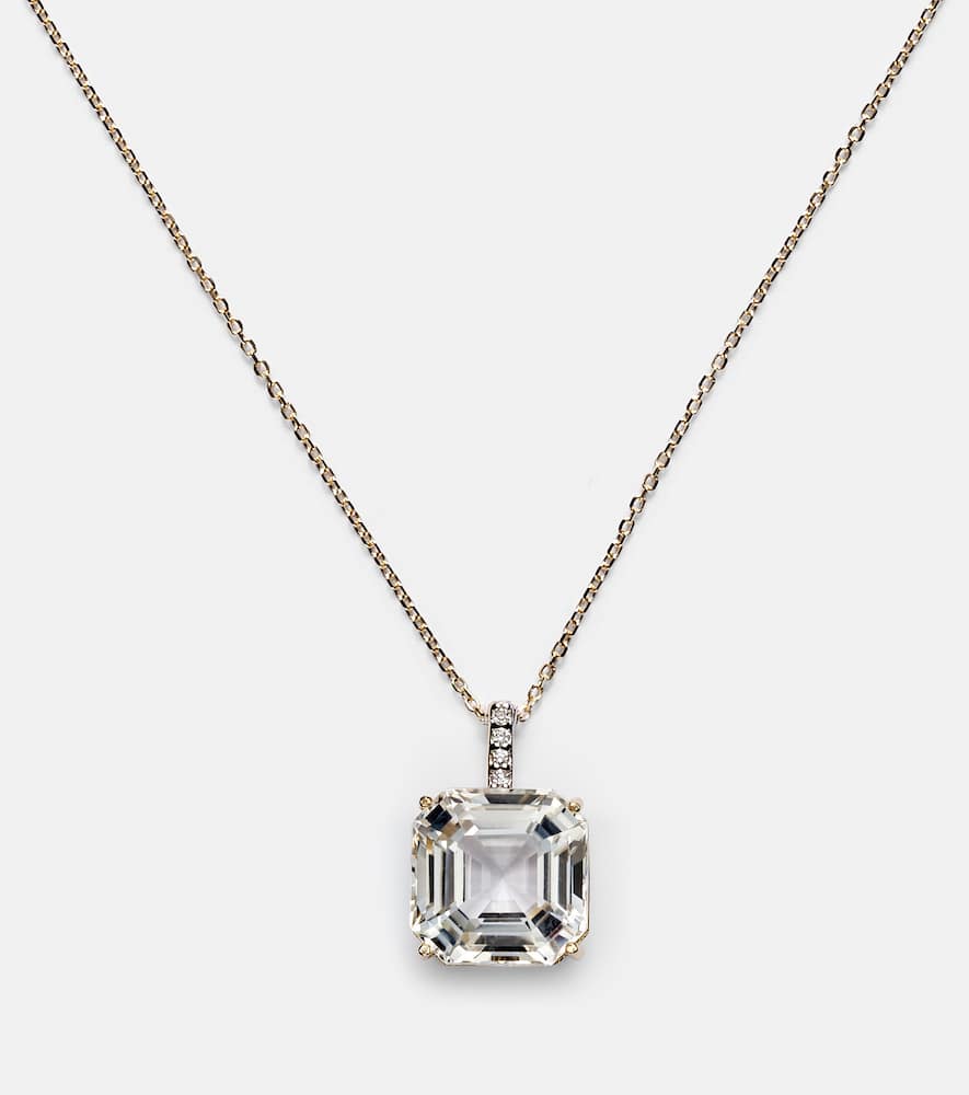 Mateo 14kt Gold Necklace With Topaz And Diamonds In Gold