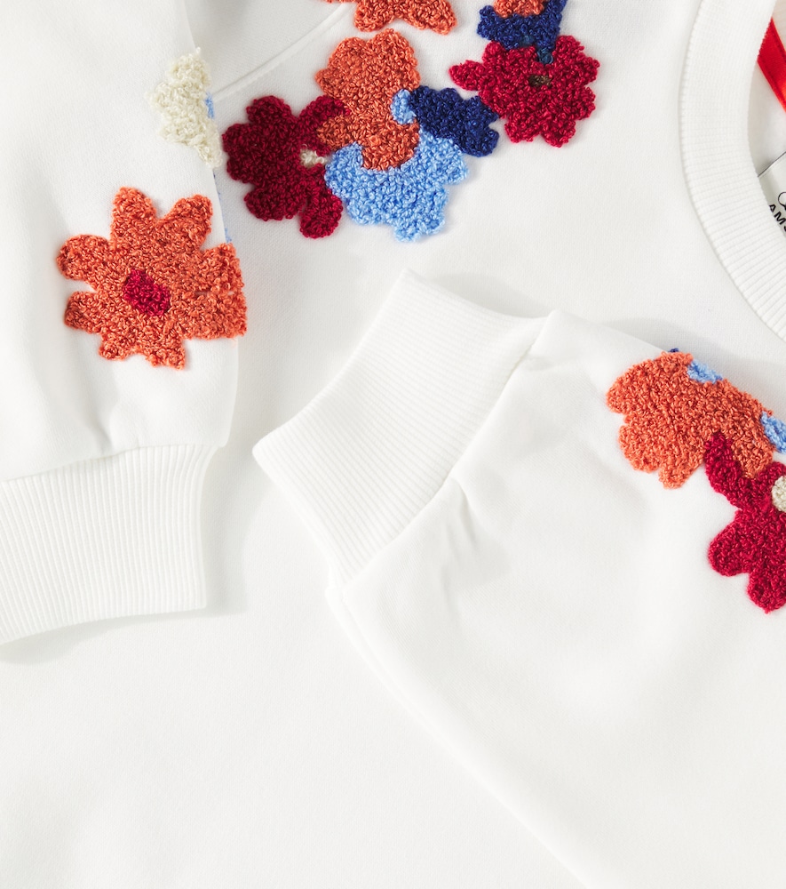 SCOTCH & SODA EMBROIDERED COTTON-BLEND FLEECE SWEATSHIRT