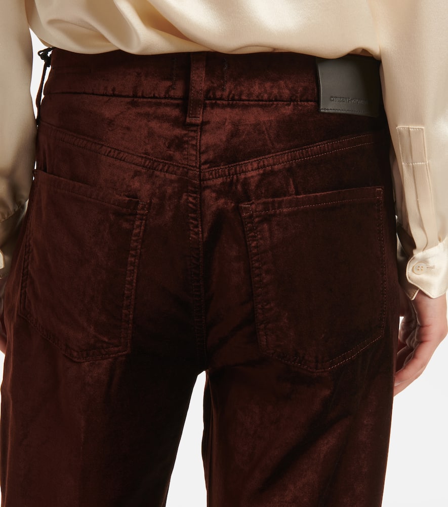 Citizens Of Humanity Lilah Flare With Welt Pocket Velvet In Chocolate Milk In Brown