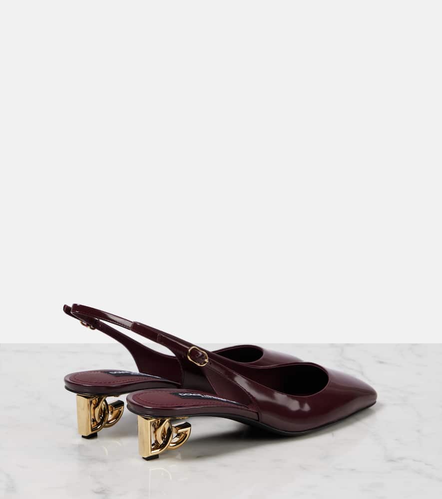 Dolce & Gabbana Jackie Dg 40 Leather Slingback Pumps In Burgundy