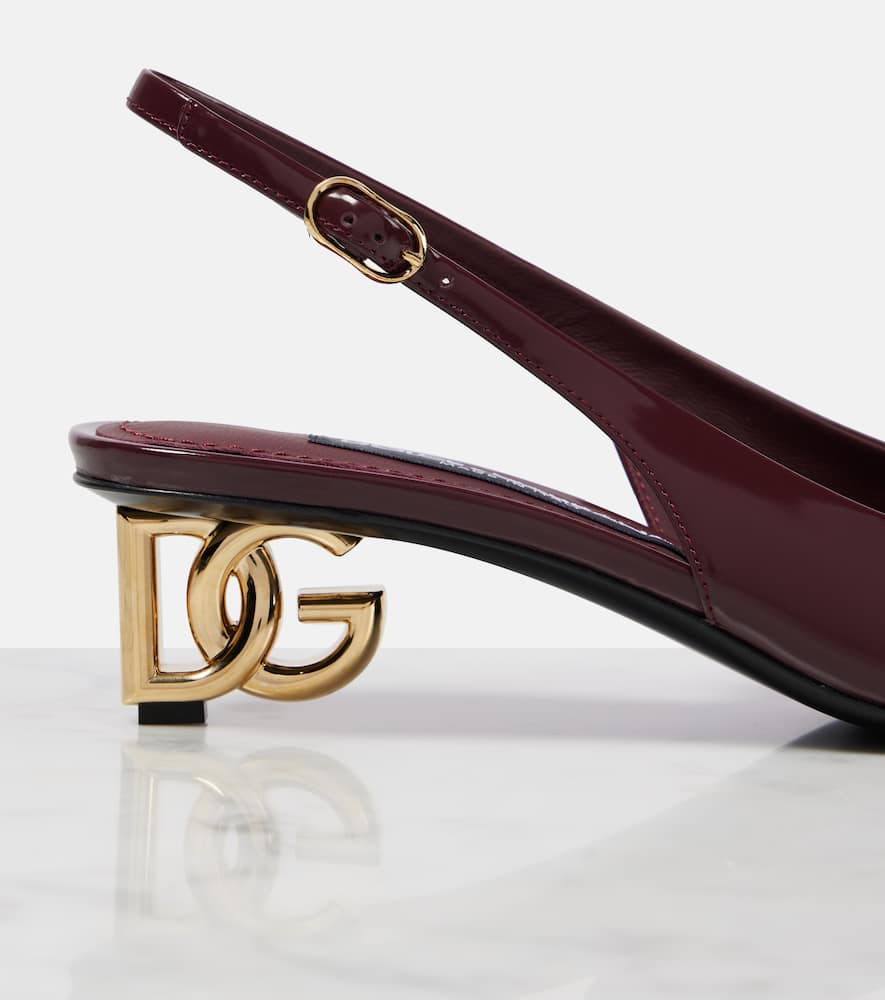 Dolce & Gabbana Jackie Dg 40 Leather Slingback Pumps In Burgundy