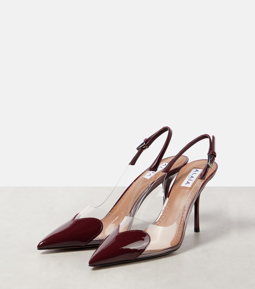 Alaïa Le Cœur 90 Leather And Pu Slingback Pumps