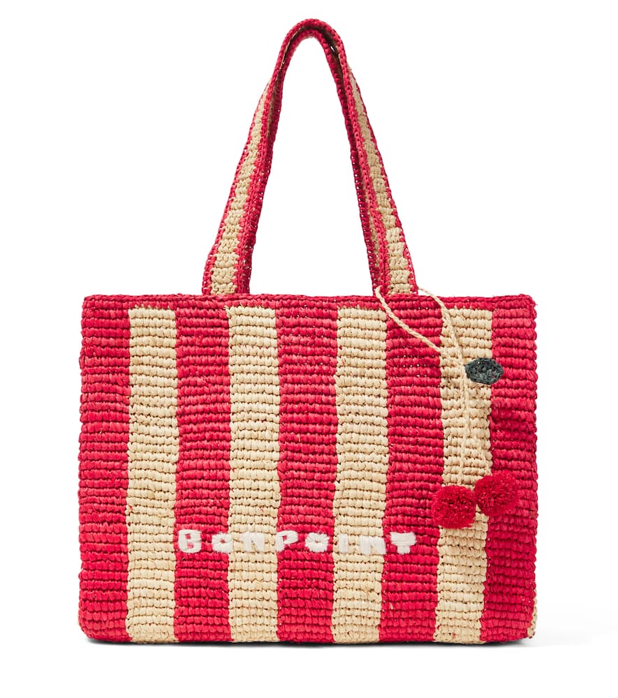 Bonpoint Esma striped raffia tote bag