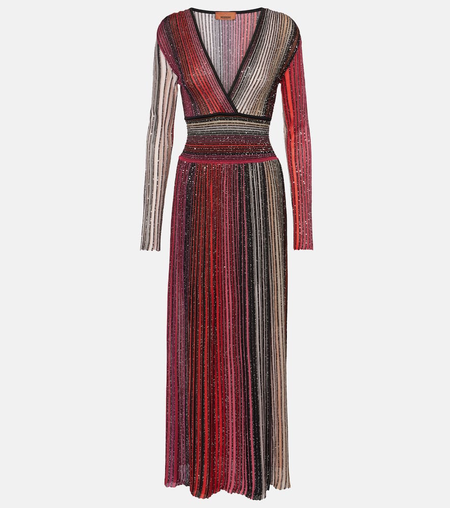 Shop Missoni Zigzag Midi Dress In Red