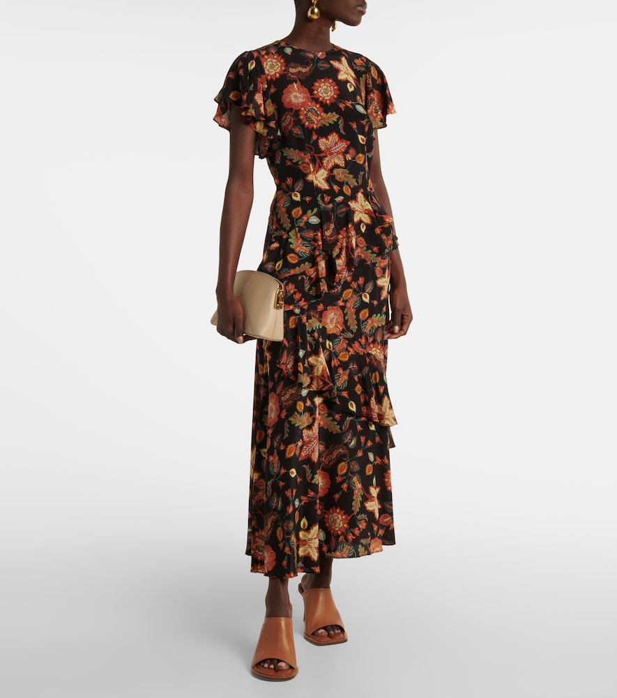  Ulla Johnson Ulla Johnson Midikleid Amaia Aus Crêpe De Chine Aus Seide 
