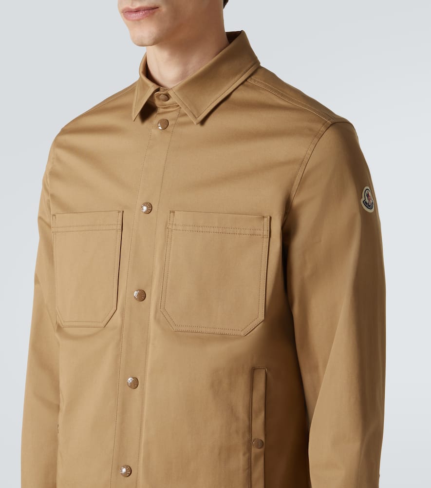 Moncler Beige Cotton Gabardine Overshirt In Beige