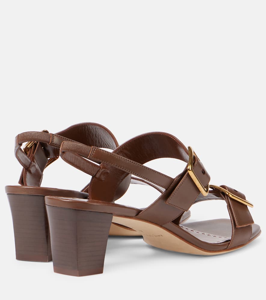 Manolo Blahnik Sandalen Thalitsli Aus Leder In Braun