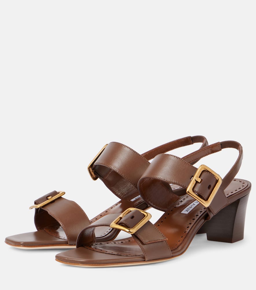 Manolo Blahnik Sandalen Thalitsli Aus Leder In Braun