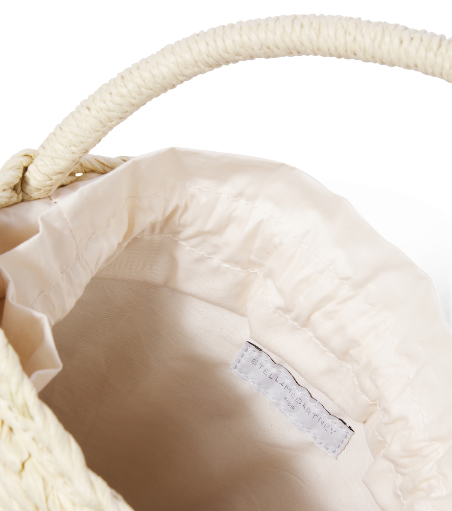  Stella Mccartney Kids Stella Mccartney Kids Woven Straw Bucket Bag 
