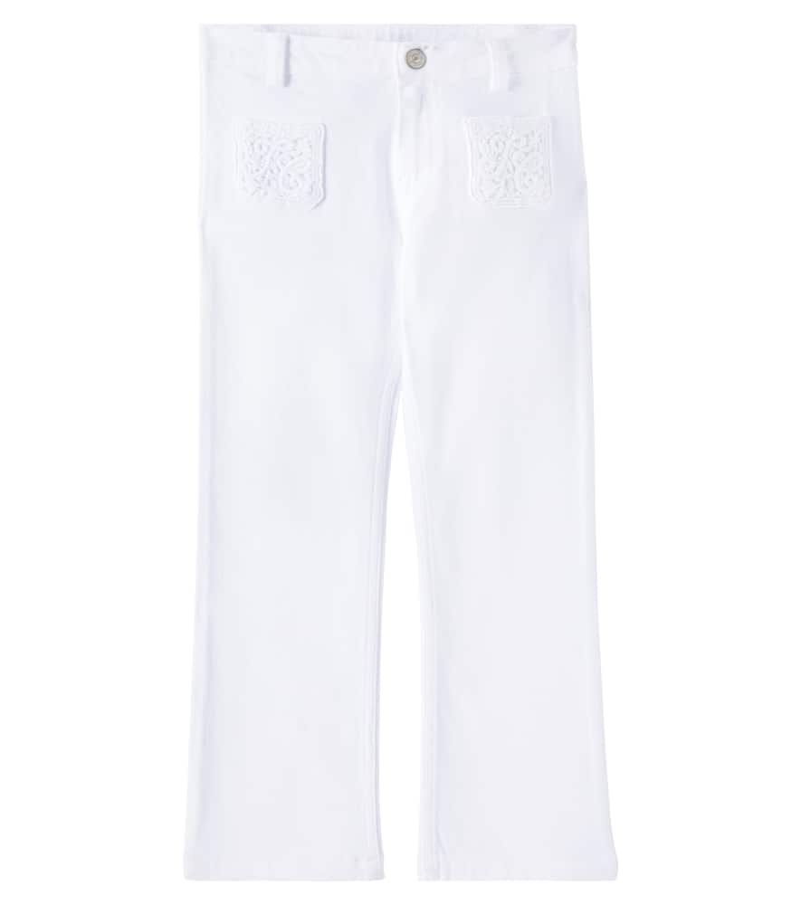 Tartine Et Chocolat Bestickte Flared Jeans In Weiss