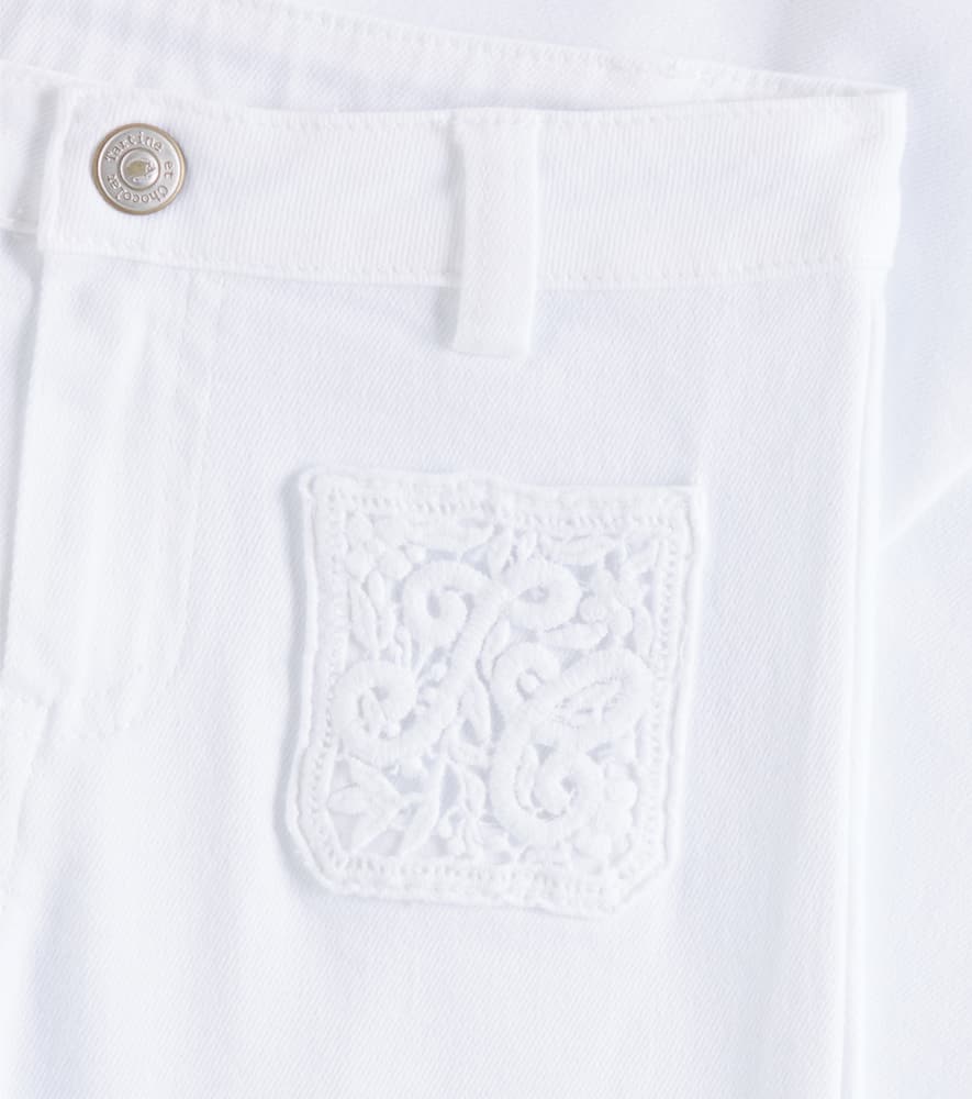 Tartine Et Chocolat Bestickte Flared Jeans In Weiss