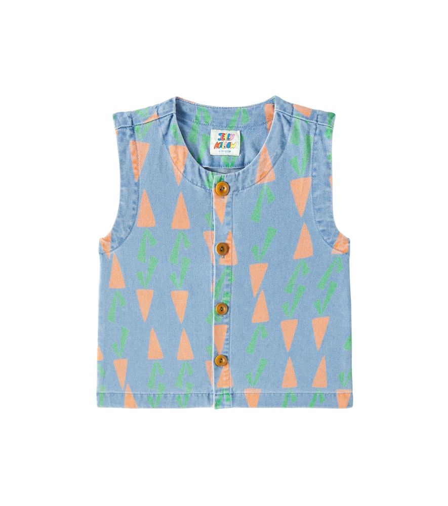Jellymallow Carrot Denim Vest In Blue