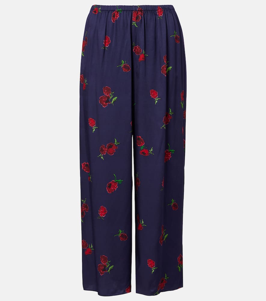 Mindy printed twill wide-leg pants