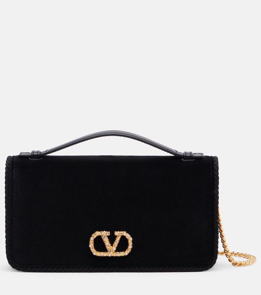 Valentino Garavani VLogo Mini velvet crossbody bag