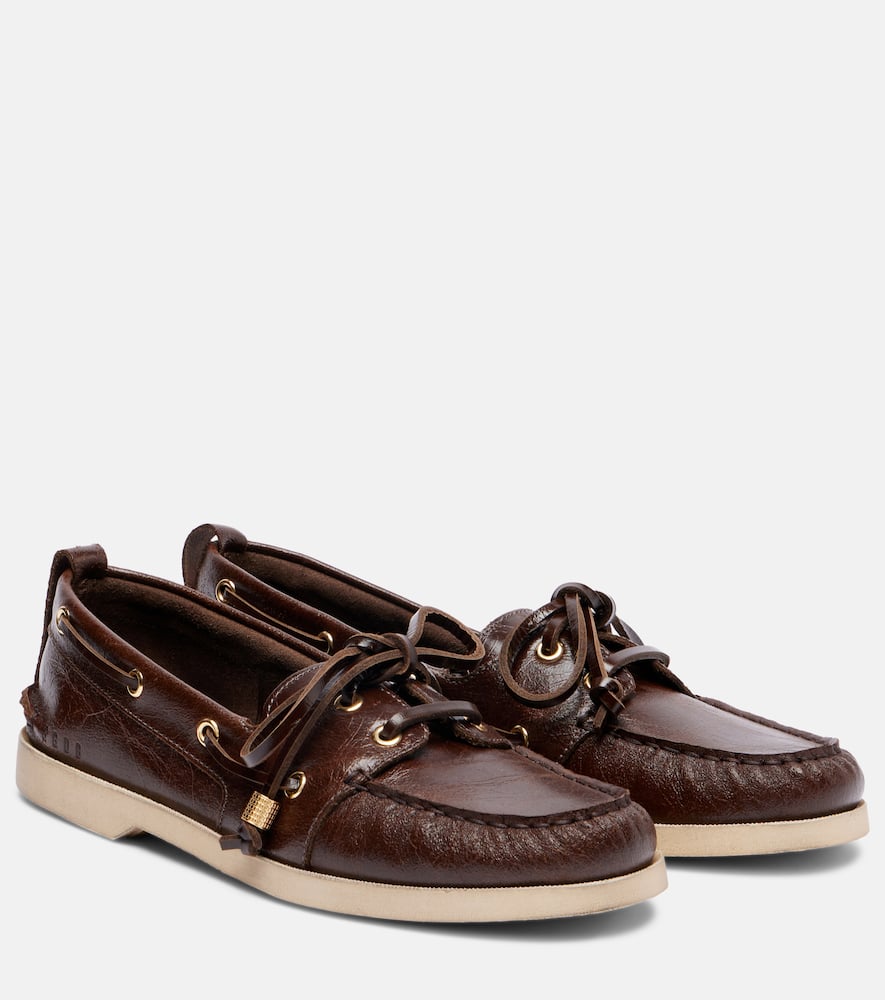 Leather boat shoes
