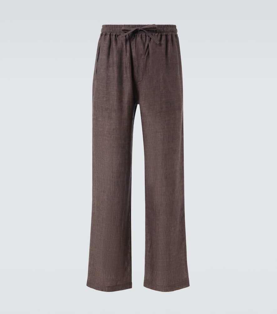 Linen wide-leg pants