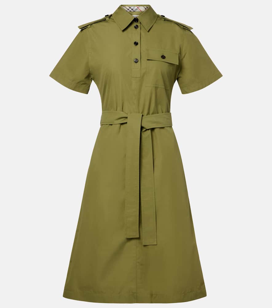 Belted cotton shirt dress