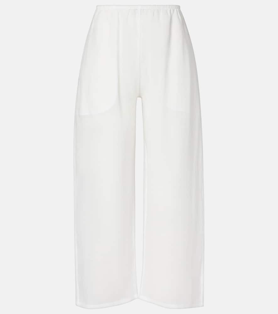 Niko ramie cropped barrel-leg pants