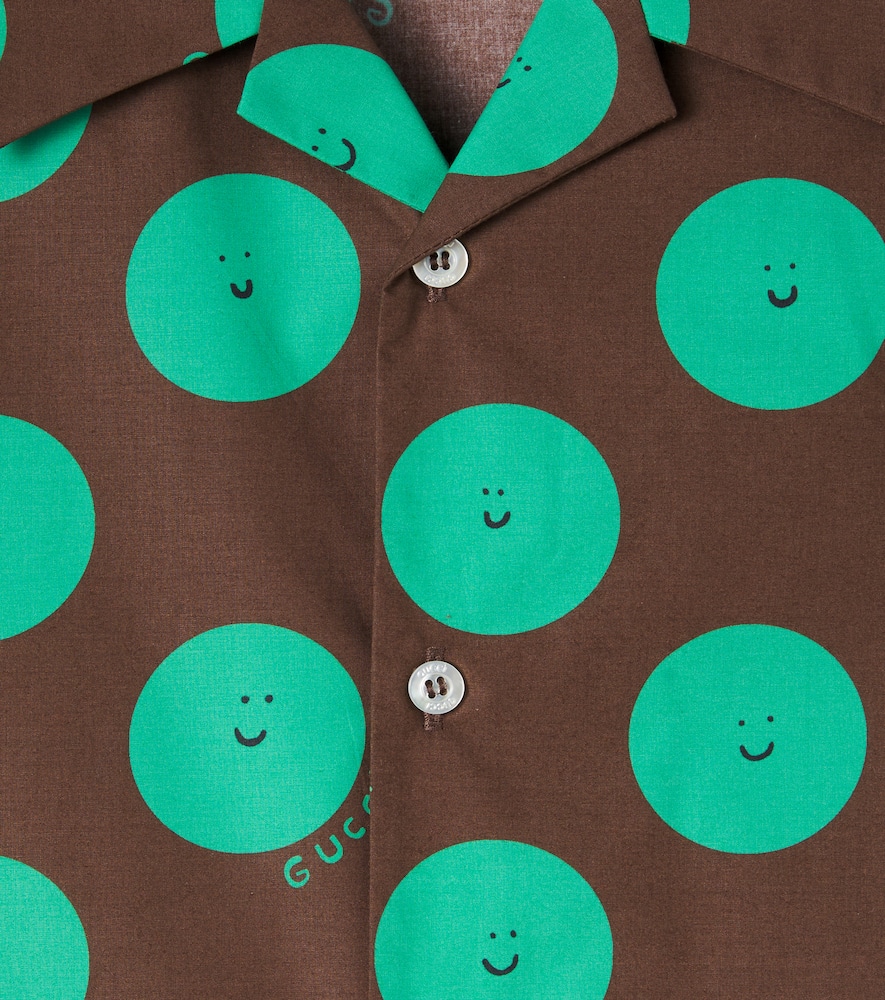 Gucci Brown Shirt For Kids With Sun In Brown