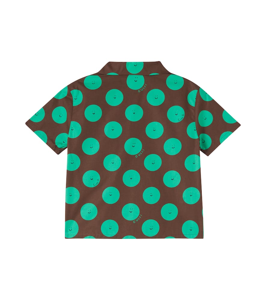 Gucci Brown Shirt For Kids With Sun In Brown