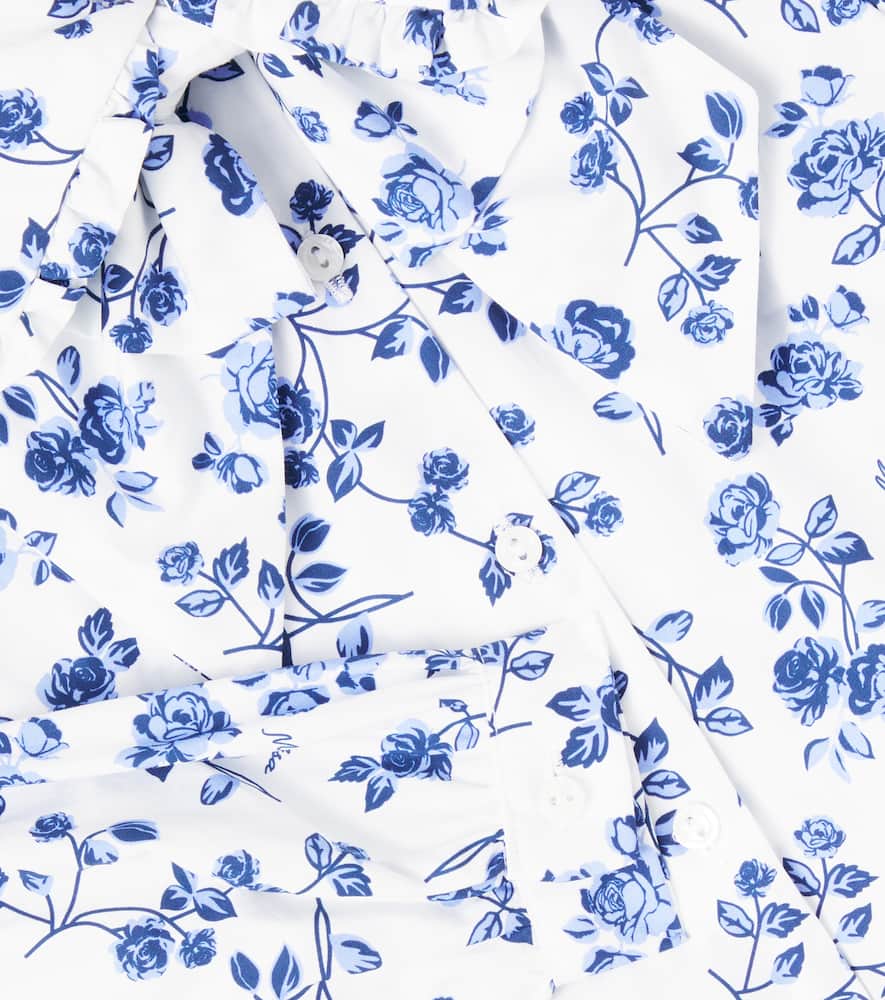Monnalisa Floral Cotton Shirt In Multi