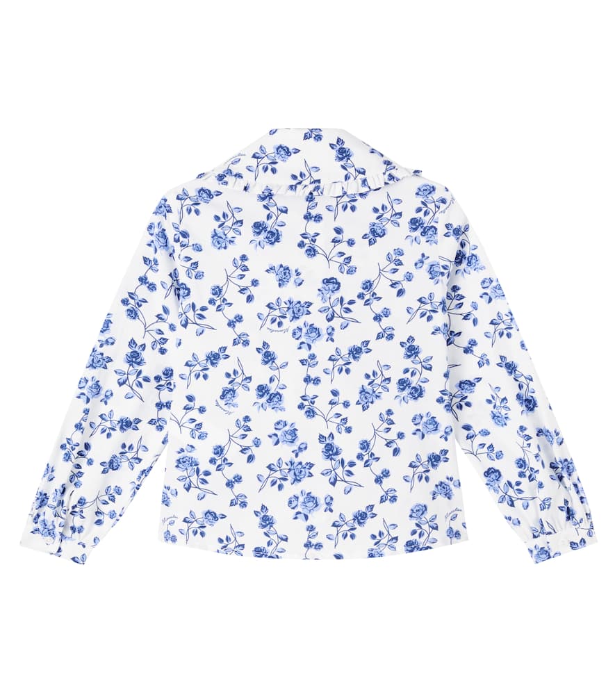 Monnalisa Floral Cotton Shirt In Multi