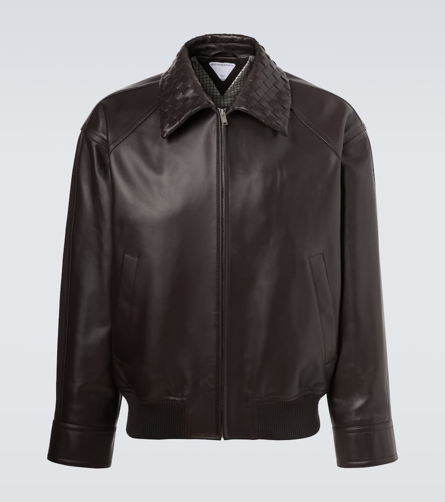 Intreccio leather jacket