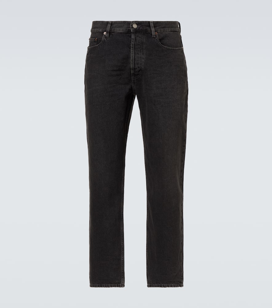 Saint Laurent Mick Straight Jeans In Gray